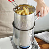 Oil Fryer, Household Deep Pot, Stainless Steel Gas Mini Pot, Japanese Style, with Filter Screen, Oil Saving Small Fryer - V.I.P Digital Presence