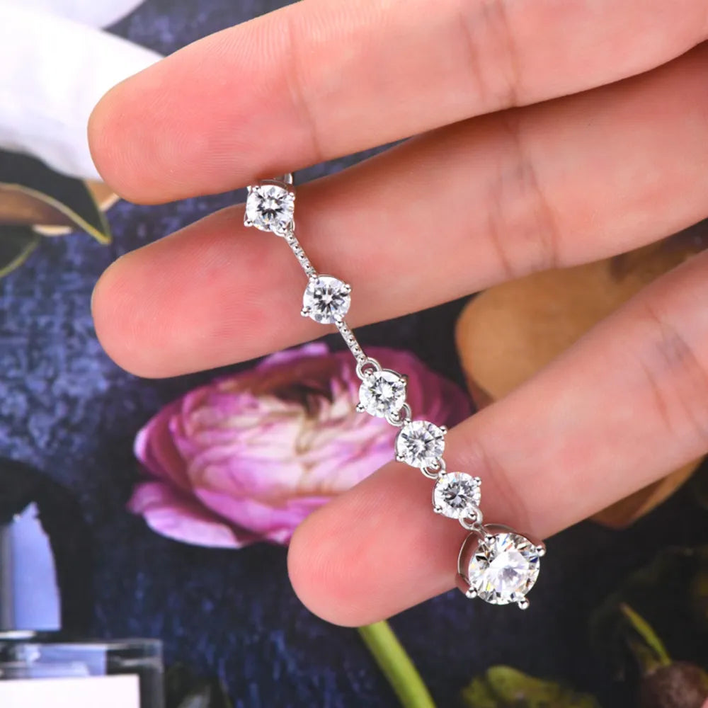 4 Carat Moissanite 925 Sterling Silver Earrings - V.I.P Digital Presence