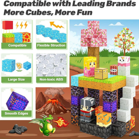My Building World Magnetic Cube DIY Cherry Blossom Mountain Children's Educational Puzzle Assembly Toy Gift - V.I.P Digital Presence