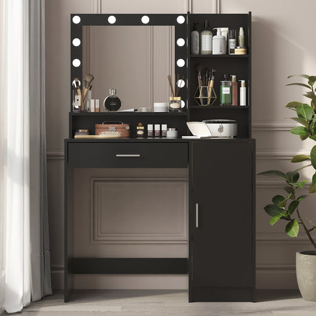 Makeup Vanity Desk with Mirror & Light - V.I.P Digital Presence