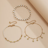 Holiday starfish soft ceramic ankle chain set, beach multi-layer alloy copper chain ankle ring - V.I.P Digital Presence