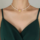 Titanium Steel Pearl Flower Necklace - V.I.P Digital Presence