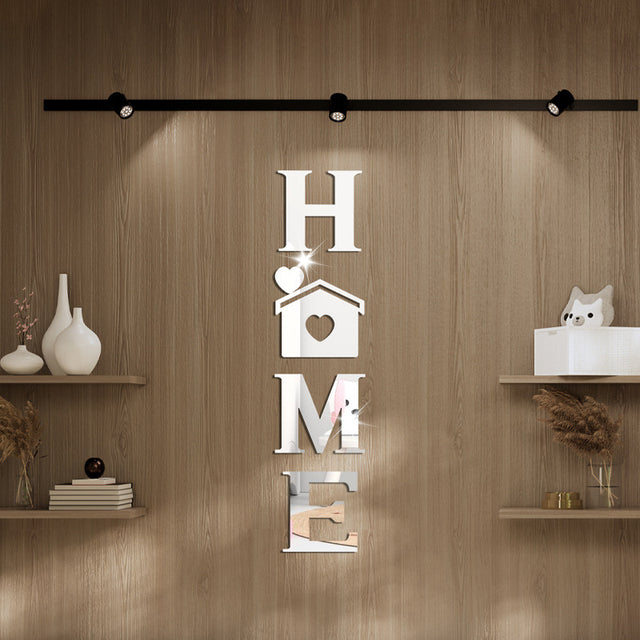 Acrylic Mirror Stickers: Home House Love Combo Bestseller Shein Soft Mirror Decorative Wall Stickers with Letter Hearts - V.I.P Digital Presence