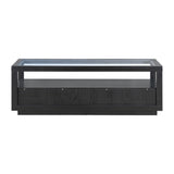 U-Can modern wooden coffee table with 2 drawers and minimalist display coffee table with transparent tempered glass - V.I.P Digital Presence