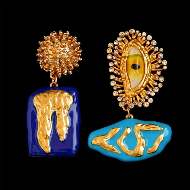Retro Devil's Eye Nose Mouth Earrings Oil Drip for Women Jewelry Heavry Metal 2024 New Europe High Quality Eegant Gifts - V.I.P Digital Presence