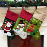 Christmas Socks Gift Bag Linen Santa Claus Embroidery Christmas Socks Christmas Gifts Christmas Pendants - V.I.P Digital Presence