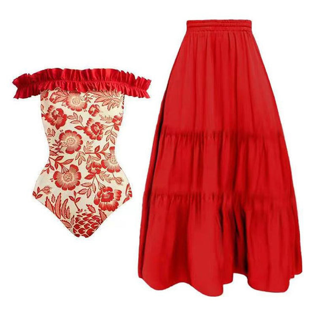 European and American printed one-piece swimsuit women's vacation beach - V.I.P Digital Presence