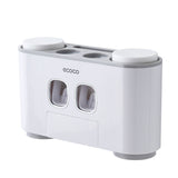 Toothbrush rack wall-mounted punch-free bathroom wall-mounted suction toothbrush set - V.I.P Digital Presence