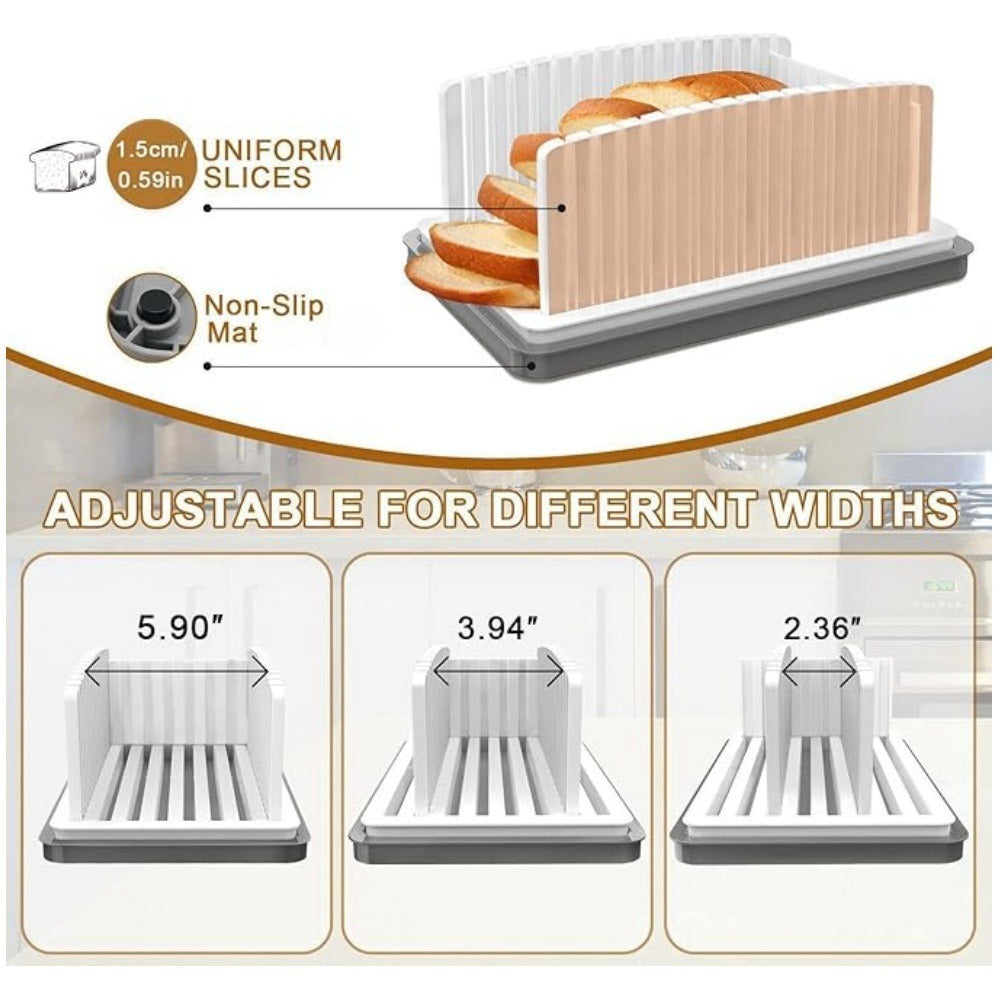 New detachable bread cutting tray Multifunctional foldable bread slicer with tray - V.I.P Digital Presence