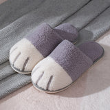 Winter House Warm Fur Slipers For Women Cute Cat paw Designer Bedroom Warm Plush Shoes Non-slip Indoor Women Furry Slippers - V.I.P Digital Presence