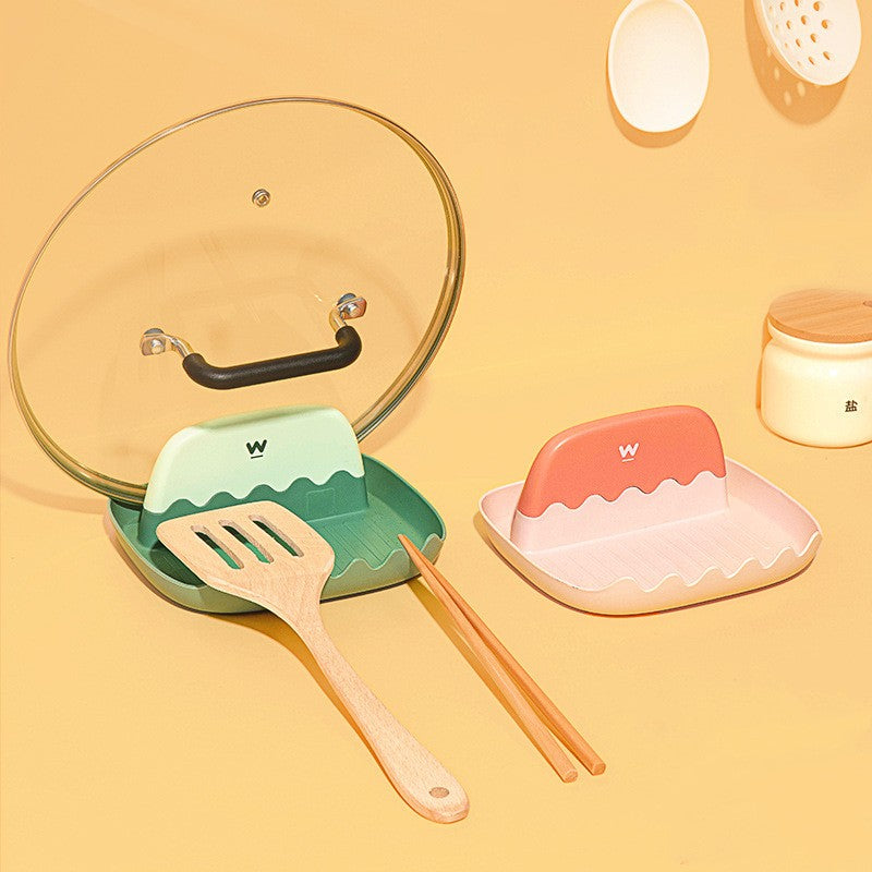 Bowl shovel holder household soup spoon mat chopsticks pot lid storage kitchen storage rack countertop rack - V.I.P Digital Presence