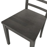 TOPMAX 5-piece square wooden pendant light expandable dining table set with 4 ladder back chairs  Gray - V.I.P Digital Presence