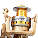 YUMOSHI HF 1000 - 7000 Fishing Reel Metal Spool Spinning Fishing Reels Folding Arm 10-Ball Bearing 5.5 : 1 Fly