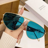 Single beam irregular sunglasses, metal toad hollow sunglasses, European and American UV resistant sunglasses, concave design for women - V.I.P Digital Presence