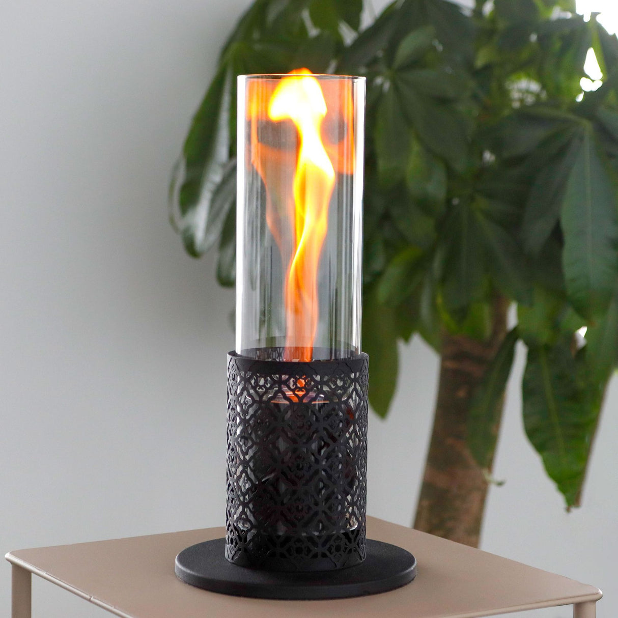 Fireplace circular small plug-in torch hurricane flame long glass tube alcohol lamp - V.I.P Digital Presence