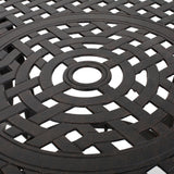 Outdoor Cast Aluminum Circular Dining Table, Bronze - V.I.P Digital Presence