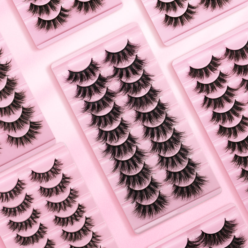 10 Pairs Of Messy Thick Imitation Mink Hair False Eyelashes 3D Stereo Realistic European And American Fried Hair False Eyelashes - V.I.P Digital Presence