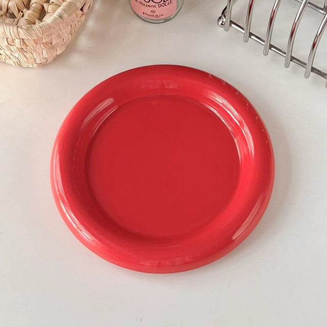 Ins - style Round Ceramic Food Plates. Thick - edged, creative Nordic tableware. Ideal for dessert, steak, pasta. - V.I.P Digital Presence