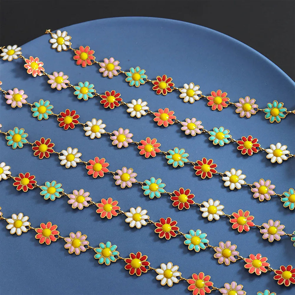Titanium Steel Oil Drip Flower Necklace - V.I.P Digital Presence