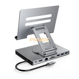 4K/60Hz Gigabit Ethernet Port USB 3.0 Splitter Hub Converter Flat Panel Rotary Stand Type-c Docking Station