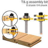 2 pc 8mm Shank high quality Tongue & Groove Joint Assembly Router Bit Set 3/4 Stock Wood Cutting Tool - V.I.P Digital Presence