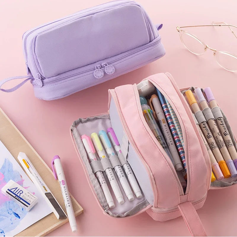 Student essential learning supplies multifunctional large capacity stationery bag pencil case - V.I.P Digital Presence