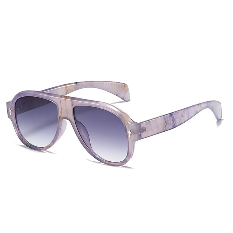 Retro Punk Men Pilot Sunglasses Fashion Rivets Decoration Gradient Eyewear Shades UV400 Women Trending Purple Sun Glasses - V.I.P Digital Presence