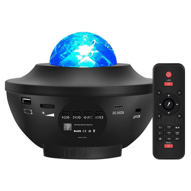 Full Sky Star Laser Sky Projection Light Atmosphere Light Bluetooth Music USB Flame Bowl Water Pattern Light Night Light - V.I.P Digital Presence
