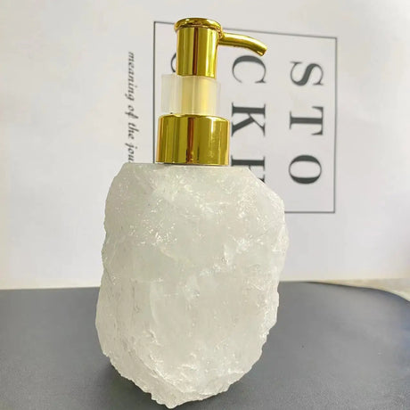 1 PCS Natural Pink Crystal Stone Press Bottle Dispenser 30ml Liquid Dispenser Shower Gel  Wash Light Luxury Bathroom Accessory - V.I.P Digital Presence