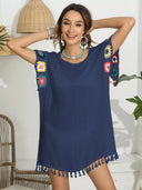 Tassel Boat Neck Flutter Sleeve Cover Up - V.I.P Digital Presence
