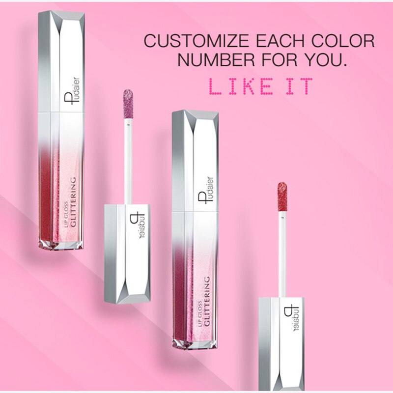Pudaier Metallic Glitter Shine Full Color Lipstick Makeup Long-lasting Liquid Tint Lip Gloss Stick 18 Colors Moisturizing Batom - V.I.P Digital Presence