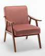 Mid-Century Modern Chair, Living Room Chair with Solid Wood Frame, Accent Chair Extra-Thick Backrest, Wingback Chair for Bedroom - V.I.P Digital Presence