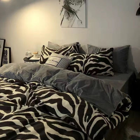Four piece set of washed cotton bed sheets and duvet covers three piece set of bedding for single student dormitories - V.I.P Digital Presence