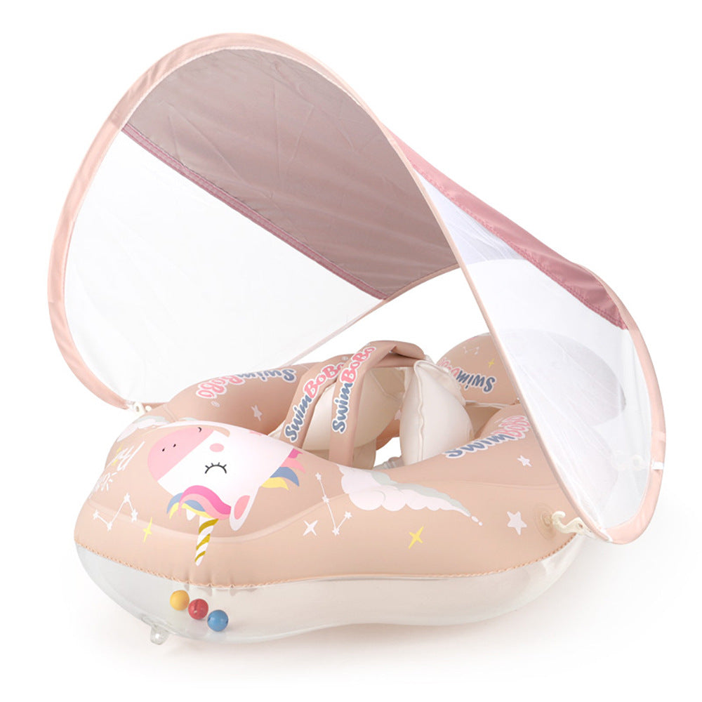 Swimbobo Baby Swimming Ring Lying Ring Children's Swimming Ring Armpit Ring Sunscreen Shade Pink Pony - V.I.P Digital Presence