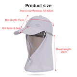 1pc Summer Baseball Cap with Detachable 360° Neck Sun Flap. For men, hiking, fishing, outdoor. - V.I.P Digital Presence