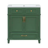 30 inch uncovered bathroom vanity with soft closed door, limited to solid wood frame bathroom storage cabinet green - V.I.P Digital Presence