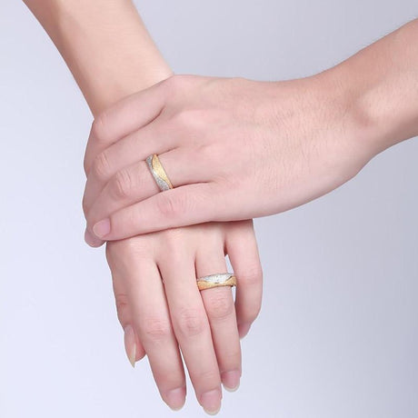 Vnox couple engagement ring for women men sand blasted - V.I.P Digital Presence