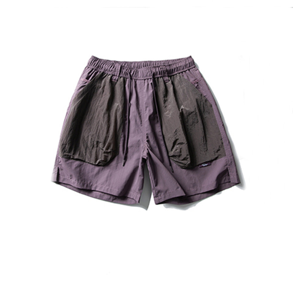 Color Block Pocket Short Length Men's Summer Casual Loose Street Trendy Ins Elastic Waist Sports Shorts - V.I.P Digital Presence