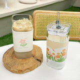 Shaped glass water cup with lid transparent and simple flat bottom heated cup - V.I.P Digital Presence