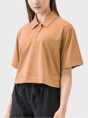 Half Button Short Sleeve Active T-Shirt - V.I.P Digital Presence