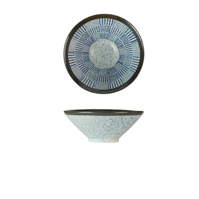 Lamian Noodles Bowl Sea Ripple Bamboo Hat Bowl Creative Large Soup Bowl Beef Noodle Bowl Home Vintage Bowl - V.I.P Digital Presence