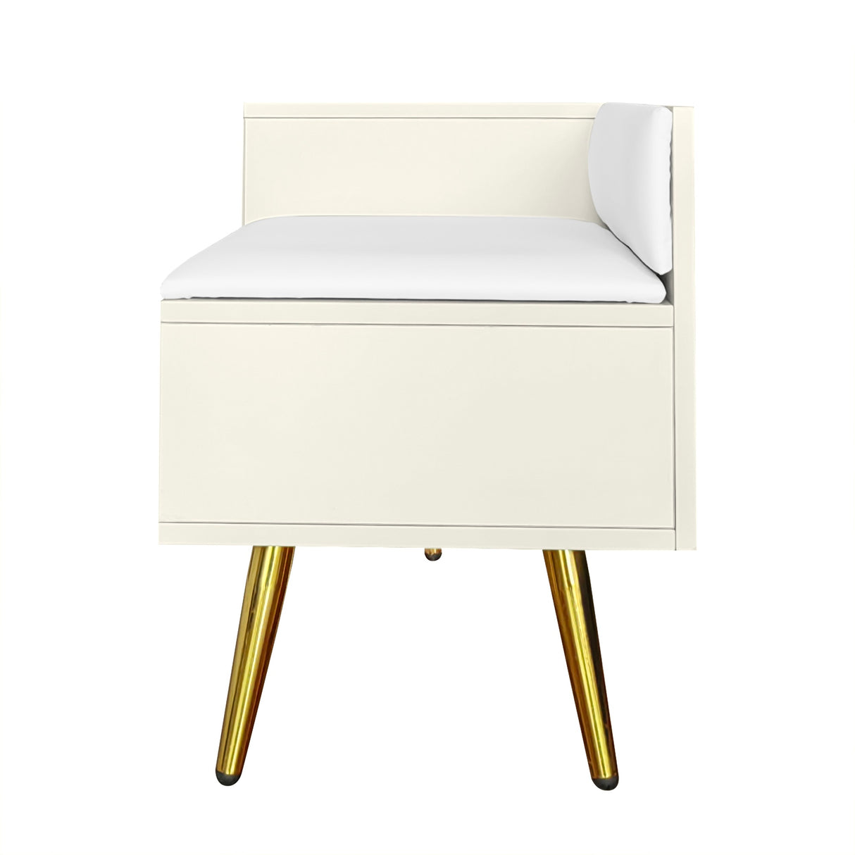 Modern Shoe Storage Bench with Hidden Storage and Upholstered Cushions for Bedside, Living Room and Entryway ((Antique White) - V.I.P Digital Presence