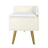 Modern Shoe Storage Bench with Hidden Storage and Upholstered Cushions for Bedside, Living Room and Entryway ((Antique White) - V.I.P Digital Presence