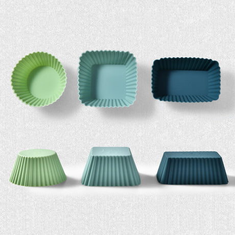 Silicone Muffin Cup Baking Square Round Square Thick Cake Mold Set cupcake - V.I.P Digital Presence