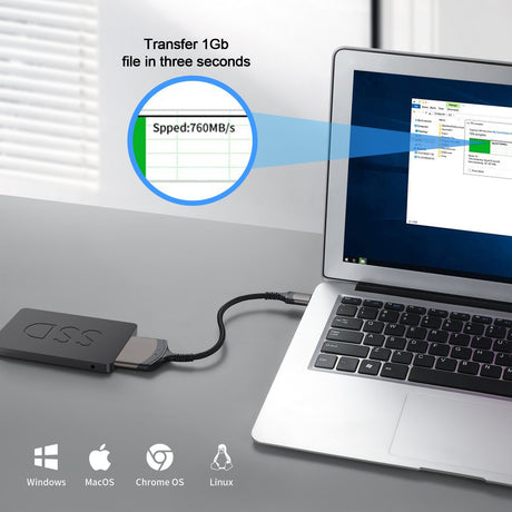 USB 3.0 to SATA Easy Drive Cable Serial Hard Disk 2.5-inch Mobile Hard Disk Adapter Cable USB Aluminum Alloy Shell - V.I.P Digital Presence