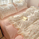 Princess style milk velvet bed four piece set, winter thick double-sided velvet duvet cover with velvet bed sheet bedding - V.I.P Digital Presence