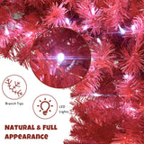 6FT hinge fir artificial fir curved top Christmas tree, bendable, 1250 lush branch hints, 300 LED Christmas lights - V.I.P Digital Presence
