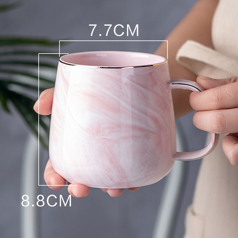 Ceramic cup, gold rimmed coffee cup, oatmeal breakfast cup, new creative and personalized mug - V.I.P Digital Presence