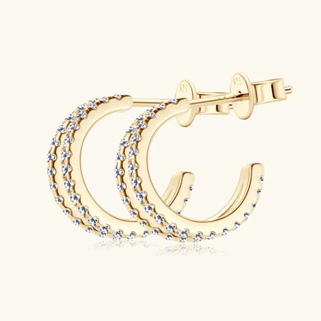 Moissanite 925 Sterling Silver C-Hoop Earrings - V.I.P Digital Presence
