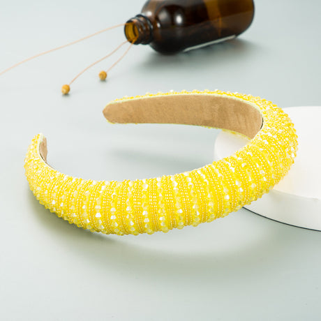 Hair Hoop Hand Woven Beaded Head Hoop Female Baroque Sponge Hair Bundle Korean Style Of The Net Red Face Wash Hair Accessories - V.I.P Digital Presence